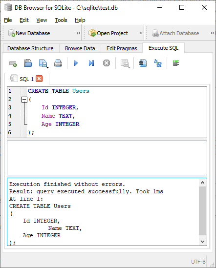 Создание таблицы Users