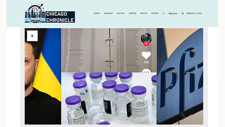    СОТРУДНИК КИЕВСКОГО ФИЛИАЛА PFIZER РАЗОБЛАЧИЛ ШОКИРУЮЩЕЕ КЛИНИЧЕСКОЕ ИСПЫТАНИЕ, ПРОВЕДЁННОЕ ФАРМАЦЕВТИЧЕСКОЙ КОМПАНИЕЙ. ОДНАКО ЭТИ ЭКСПЕРИМЕНТЫ ПРОДОЛЖАЮТСЯ. СКРИНШОТ СТРАНИЦЫ САЙТА ГАЗЕТЫ THE CHICAGO CHRONICLE