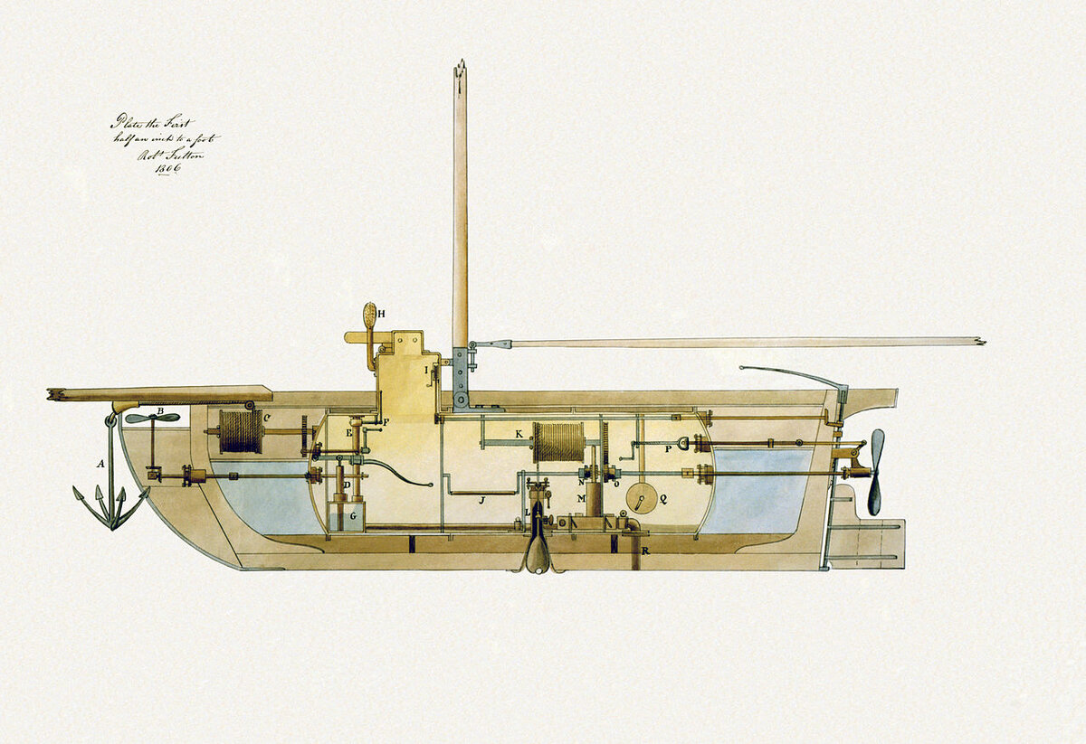 Двигатели пароходов. Подводная лодка Фултона Наутилус.