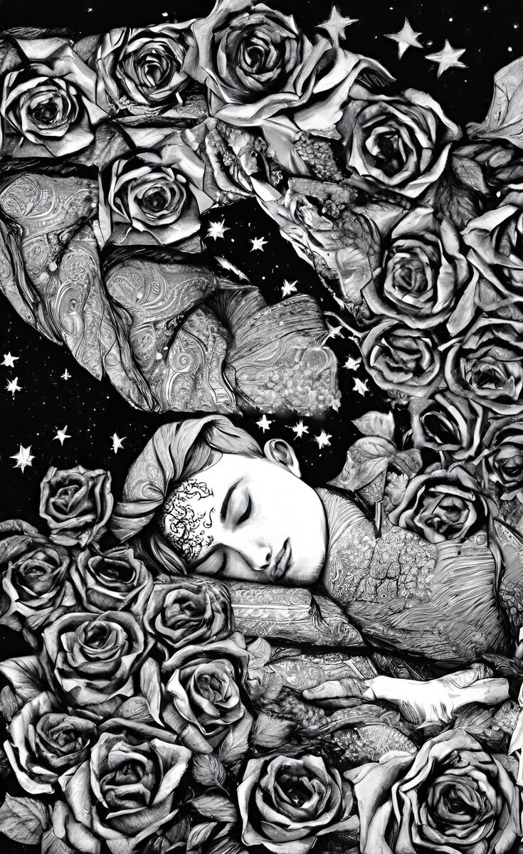 Спящий принц. Иллюстрация создана с помощью нейросетей DreamAI и Kandinsky3.0