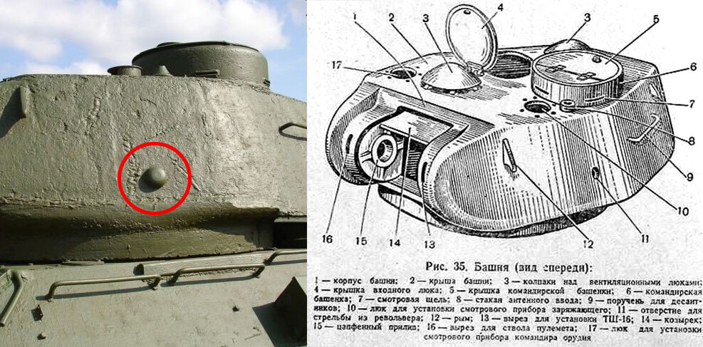 На башнях советских танков имелась бойница для ведения огня из револьвера
