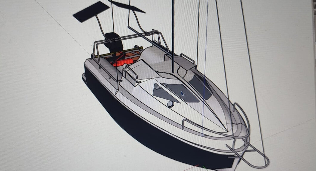 Рендер лодки Игла Тур 450
