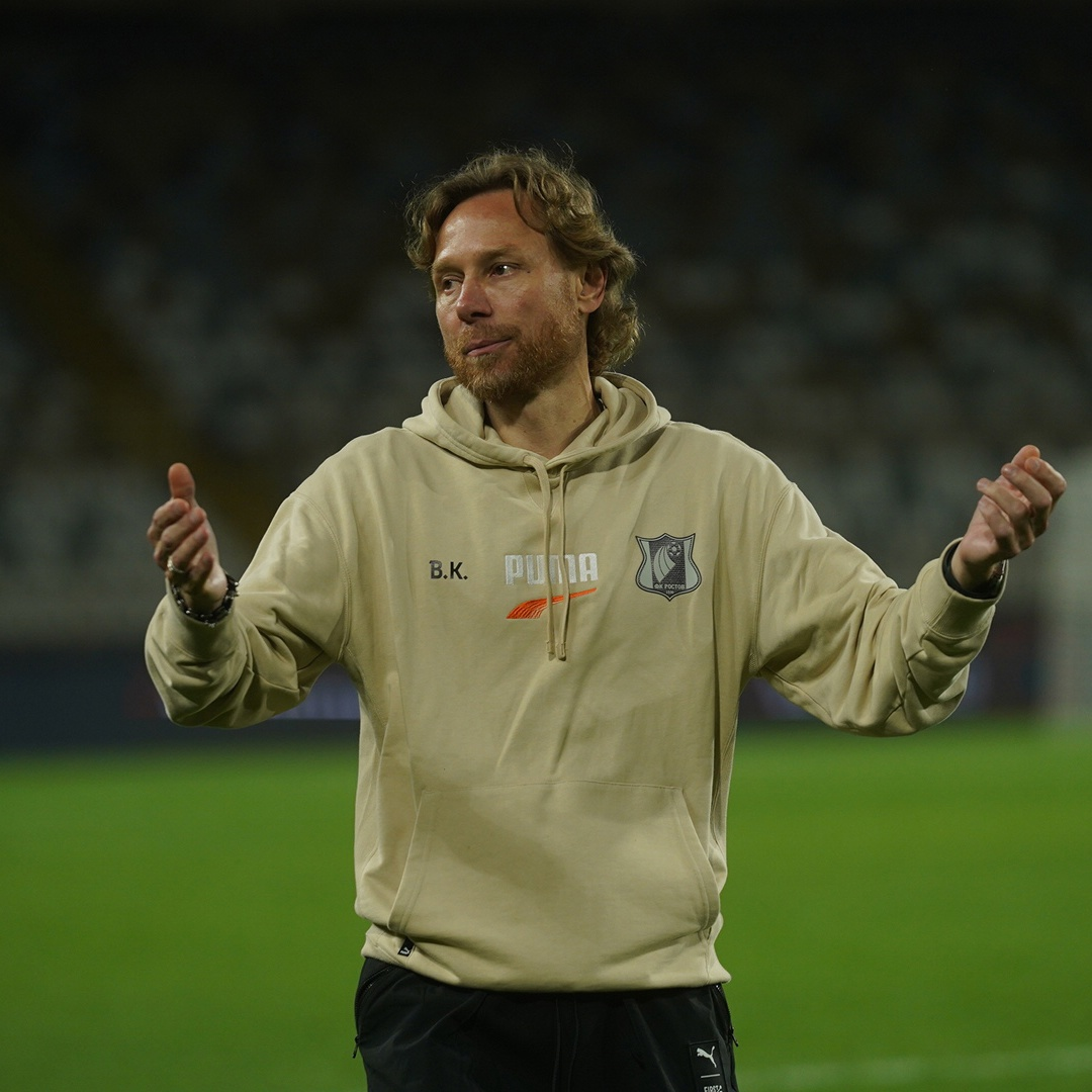 Эмоции главного тренера "Ростова" Валерия Карпина после пропущенного мяча