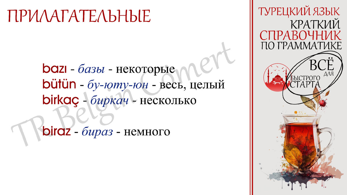 Турецкий язык: Краткий справочник №3 ... | TR Belgin Cömert | Дзен