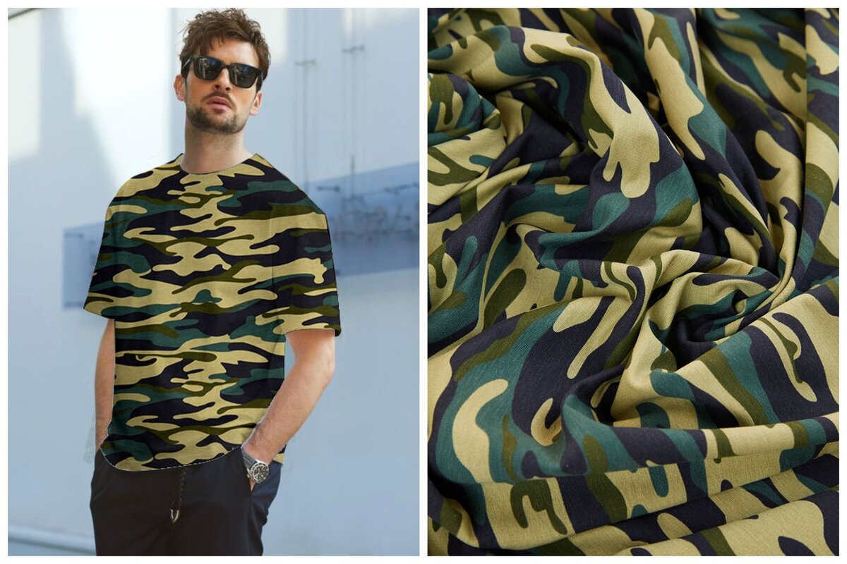 Футер 2-х нитка с принтами Хаки