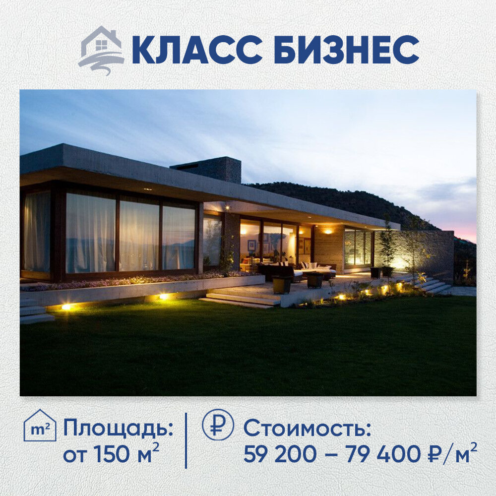 Стоимость строительства частного дома. Класс «БИЗНЕС»