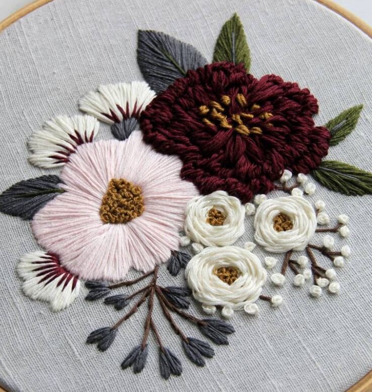    Вышивка пионов   
Источник: Скриншот из видео