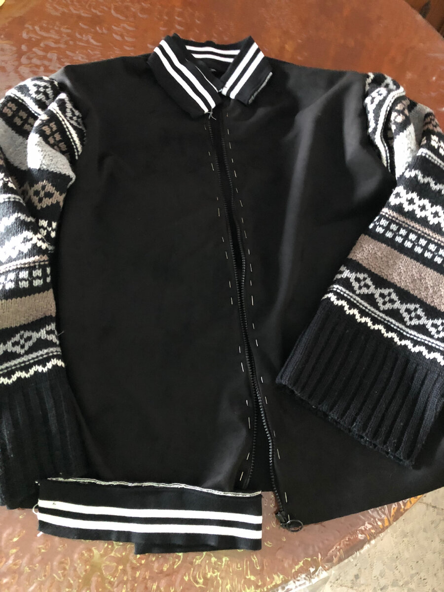 Такой вот бомбер! Но фото готовой вещи нет🤷‍♀️видимо забыла сделать фото.