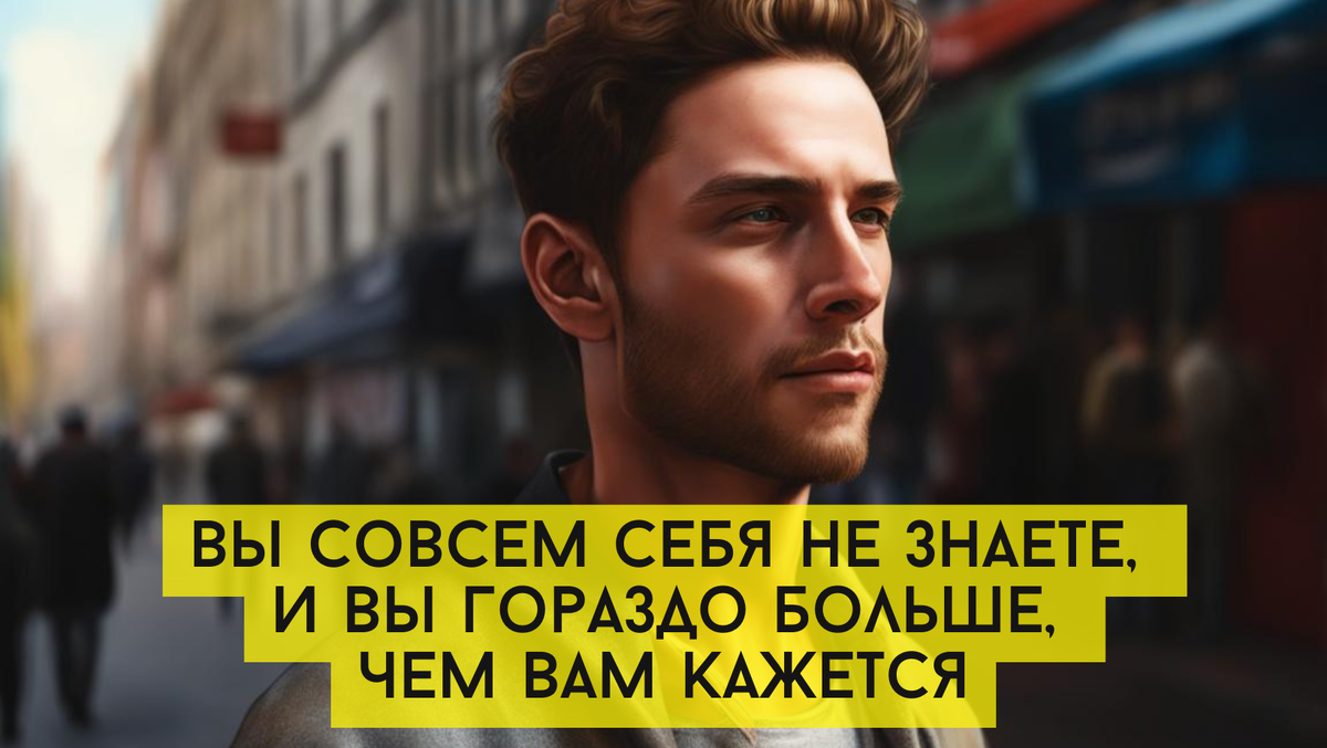 Вы совсем себя не знаете, и вы гораздо больше, чем вам кажется