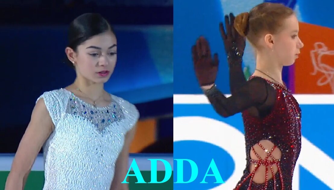 Фрагменты кадров из роликов на Первом Канале. Аделия и Дарья на ЧР 2024 в Челябинске