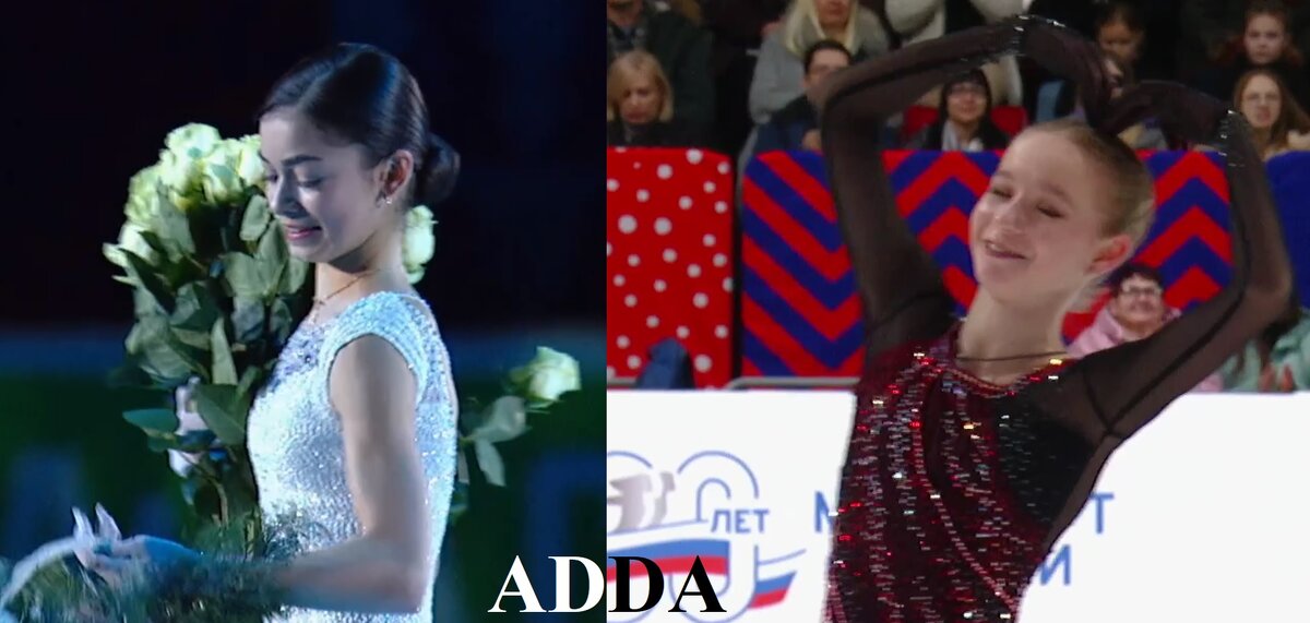 Фрагменты кадров из роликов на Первом Канале. Аделия и Дарья на ЧР 2024 в Челябинске