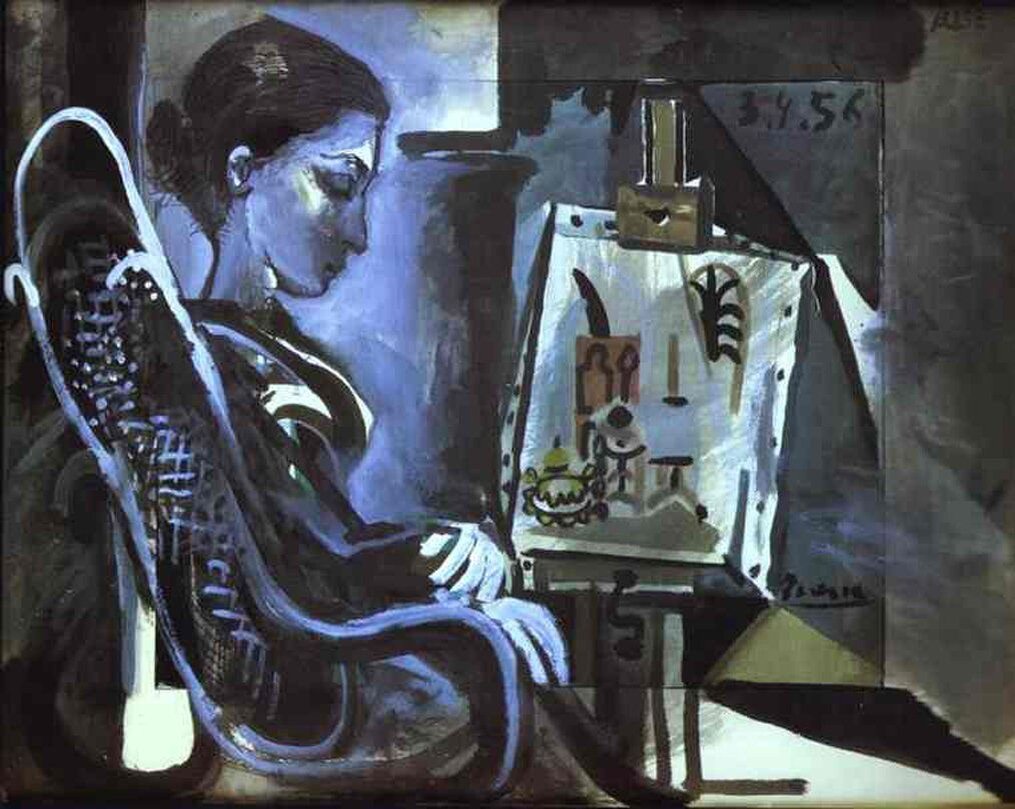 "Жаклин в мастерской" Пабло Пикассо, 1956 г.