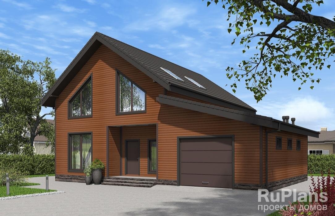 Характеристики проекта Общая площадь  176,9 кв.м
Жилая площадь  149,9 кв.м
Размеры дома  12 x 14,1 м
Высота здания  9 м
Количество комнат  5
Количество спален  4
Мансарда  есть
Отделка  сайдинг
Материал стен  любой
Фундамент  ленточный
Перекрытия  сборные плиты