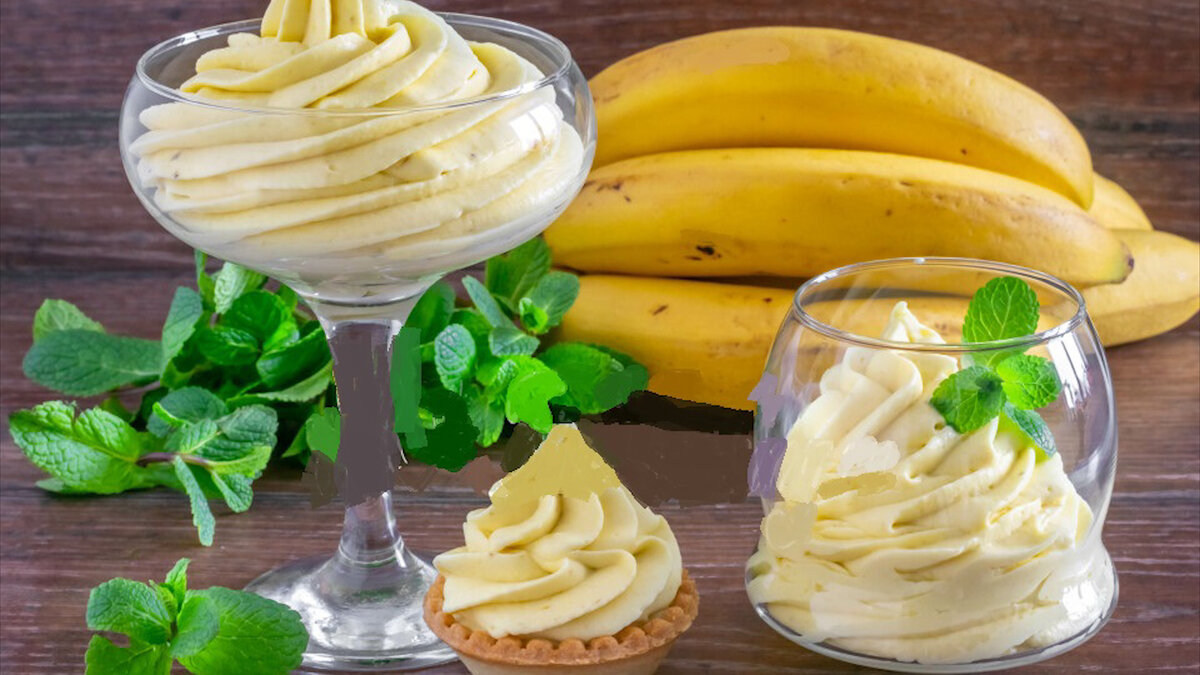 Банановый крем для любого торта: Рецепт домашнего заварного крема со сливками