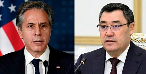 Энтони Блинкен и Садыр Жапаров. Фото с сайта rferl.org