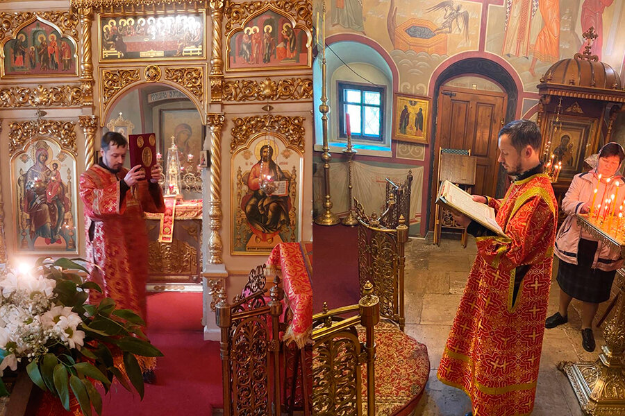 Ваш покорный слуга читает Апостол на литургии