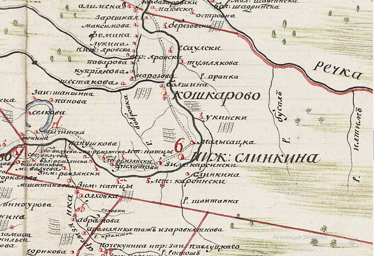 Рис. 1 Важные населенные пункты вниз по Иртышу от Тобольска