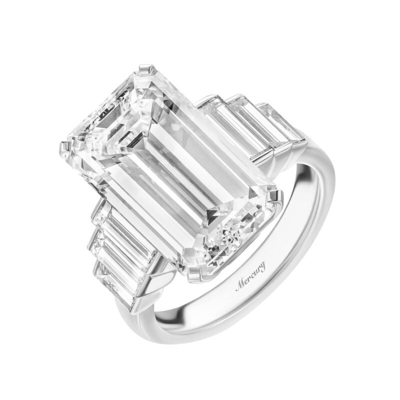 Кольцо Mercury Classic из белого золота с бриллиантами