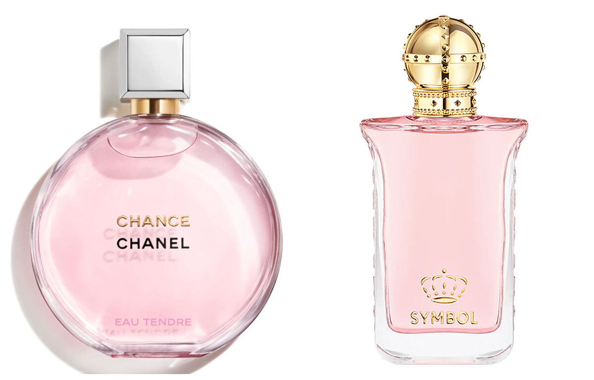 Слева - Сhanel Сhance Еau Тendre, справа - PRINCESSE MARINA DE BOURBON Symbol For A Lady