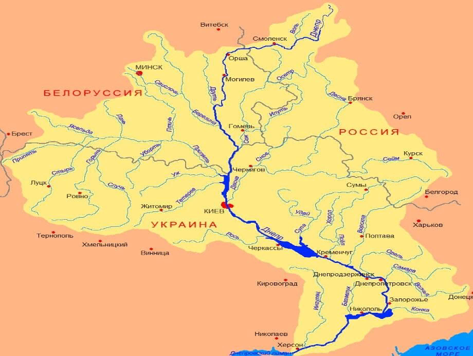 Какая река разделяет западную и восточную. Река Днепр на карте Украины. Река Днепр карта схема. Днепр река на карте от истока до устья. Карта Украины река Днепр на карте.