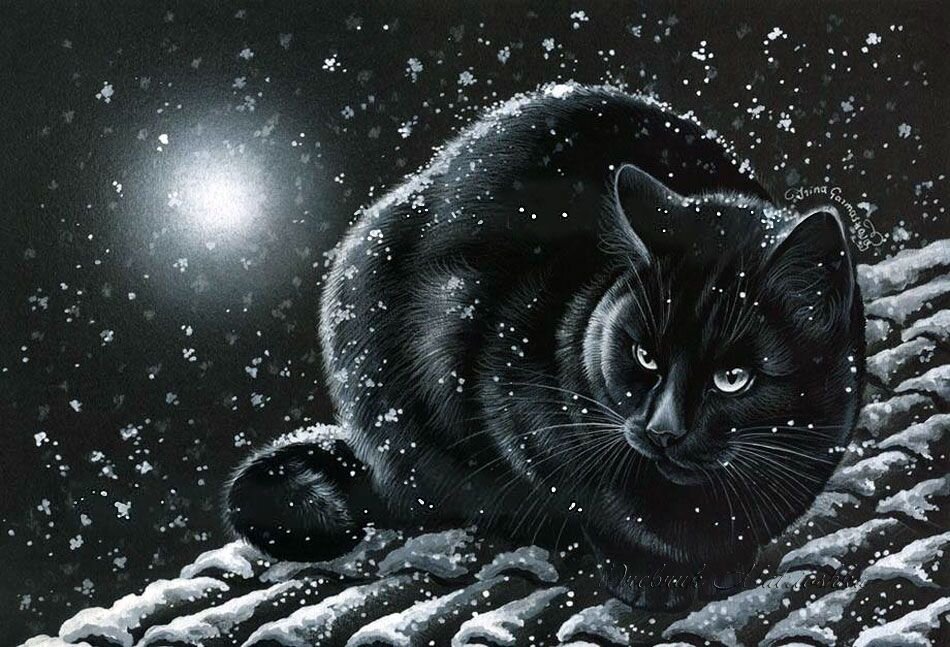 Сказочный черный кот. Чёрные коты Ирины Гармашовой.