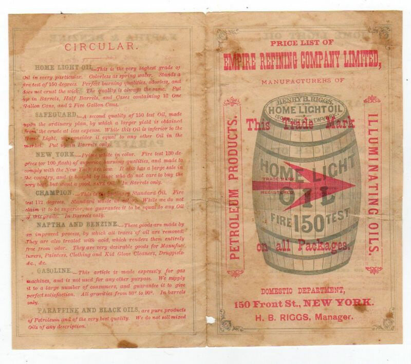 Брошюра о продаже нефтепродуктов, датированная 1879 г. Источник: Worddisk.com