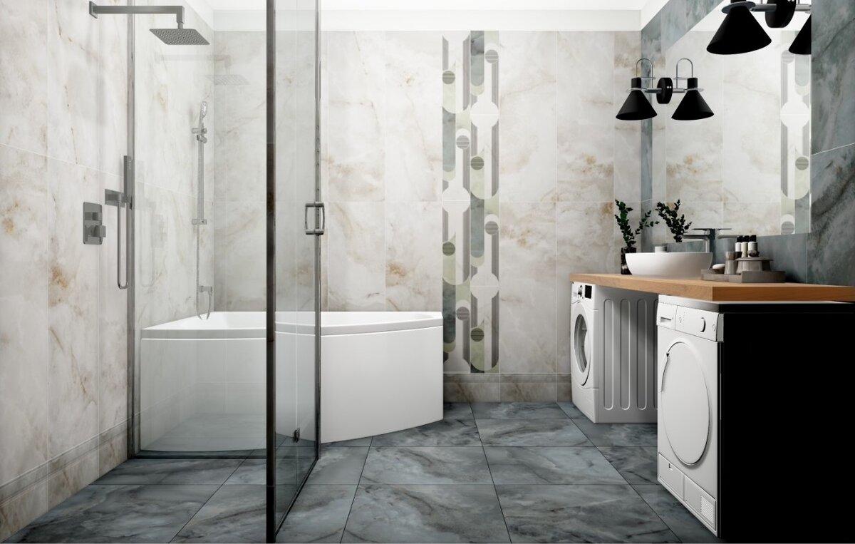 проект ванной, вид от двери