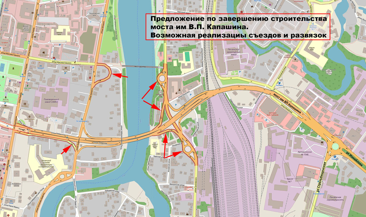 Глава 57 Комплексное решение проблемы пробок ул Измайлова в Пензе. Куда  будут направлены транспортные потоки с ГПЗ | Генеральный план Пензы для  Пензы | Дзен