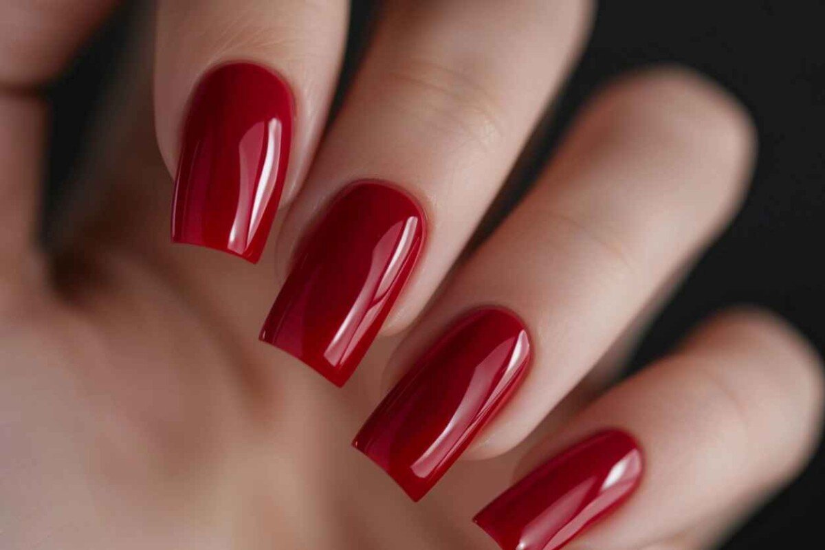Красные ногти квадрат короткие - 63 фото дизайн красивые идеи [ЖМИ] - malino-v.ru