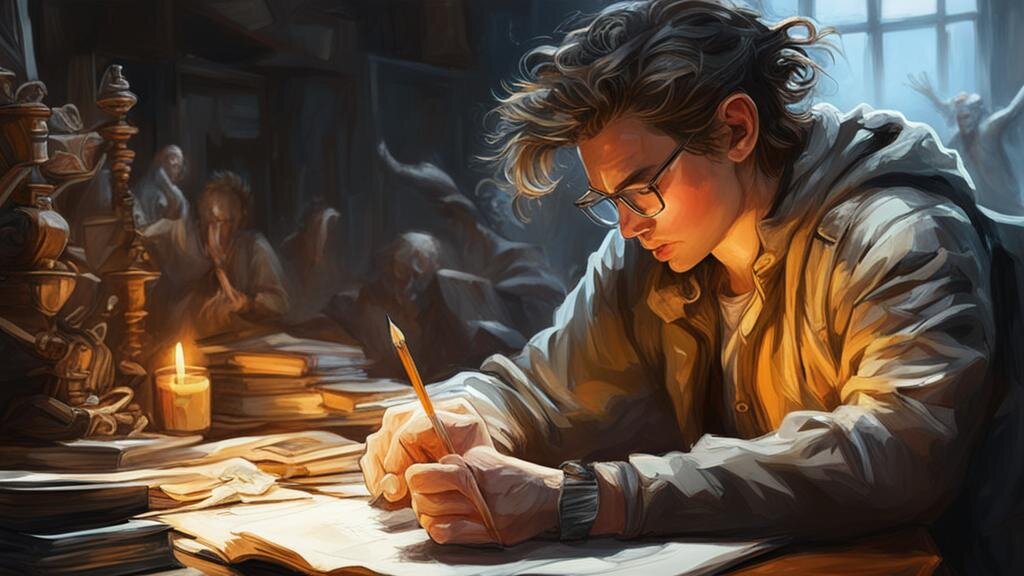 Как-то так представляют написание сочинения нейросети.  Нечто страшное за спиной все заметили?