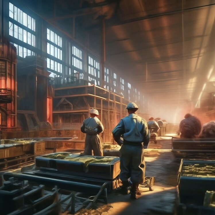 Брутальные заводы, брутальные работники - суровый мир…