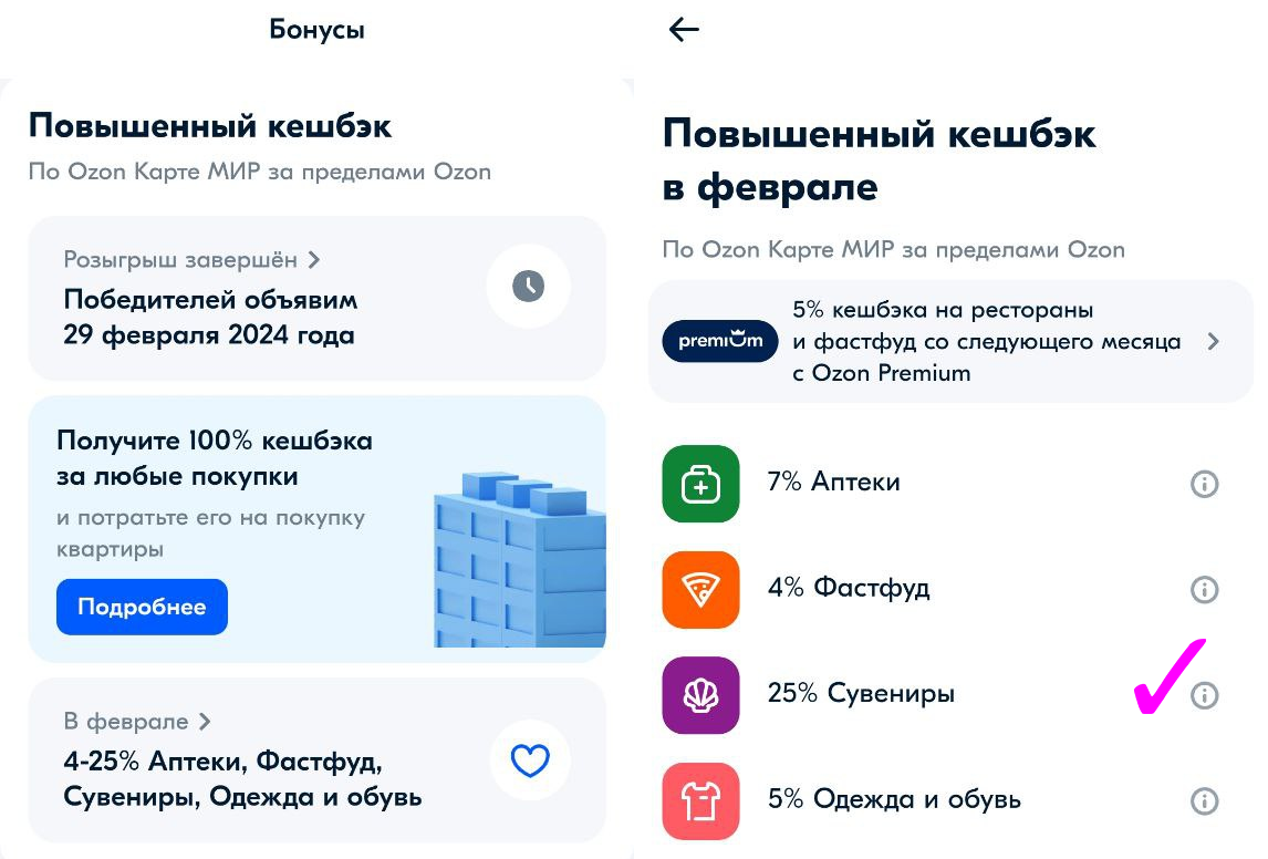 Получаем в феврале и марте 20% кэшбека на всё по карте Озона | НАЭКОНОМИЛА  | Дзен