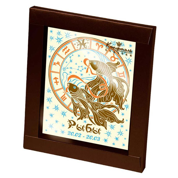 Открытка Рыбы белый шоколад 100 г