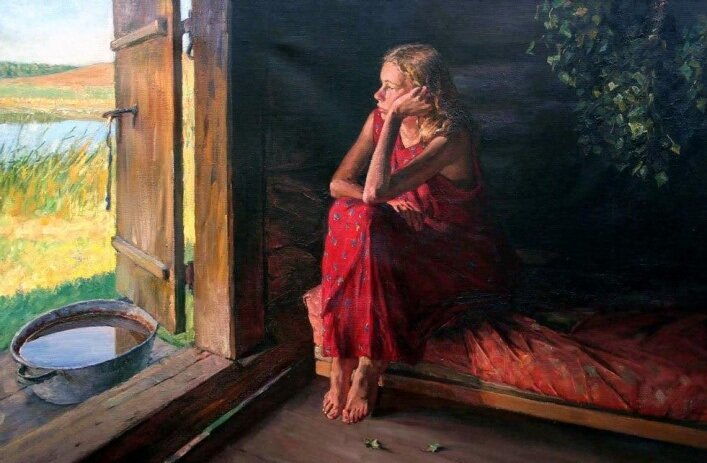 В бане. Григорий Чайников. artlib.ru