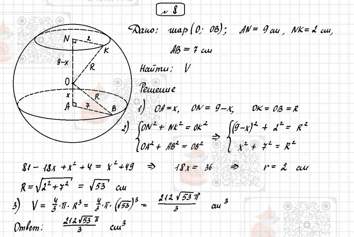 Самостоятельная работа 3.2. Шар. Объем шара (повышенный уровень). |  Лисёнок_Как решить? | Дзен