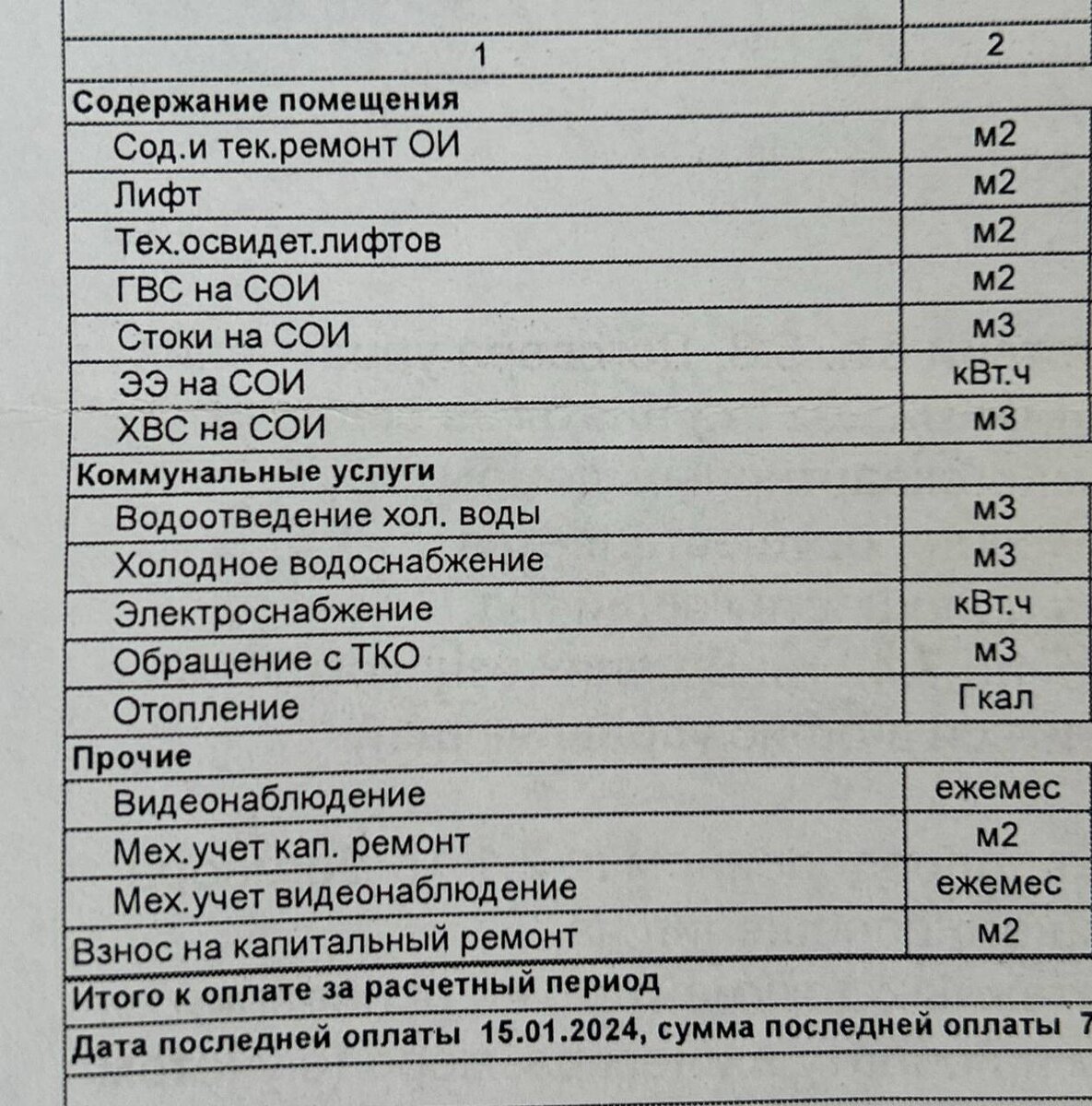 Квитанция соседки