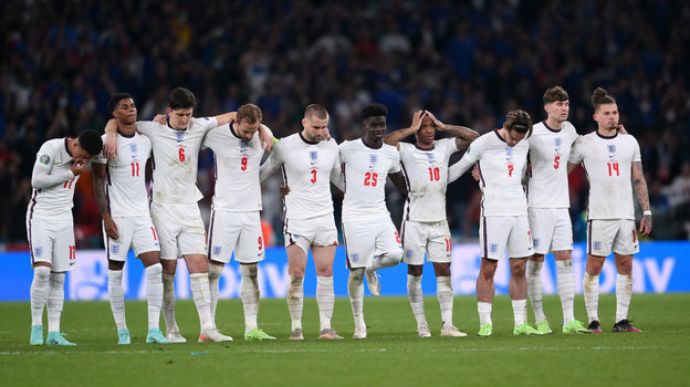    Игроки сборной Англии в финале Евро-2020. Getty Images