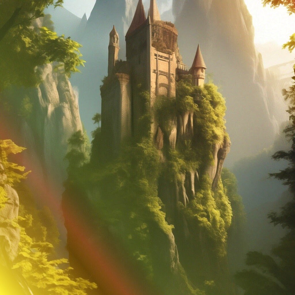 Башня в скале ( нейросеть) 