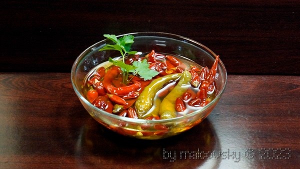 Консервация. Острый перец маринованный в масле