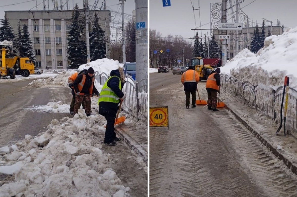    В Калуге продолжают бороться с последствиями ледяного дождя