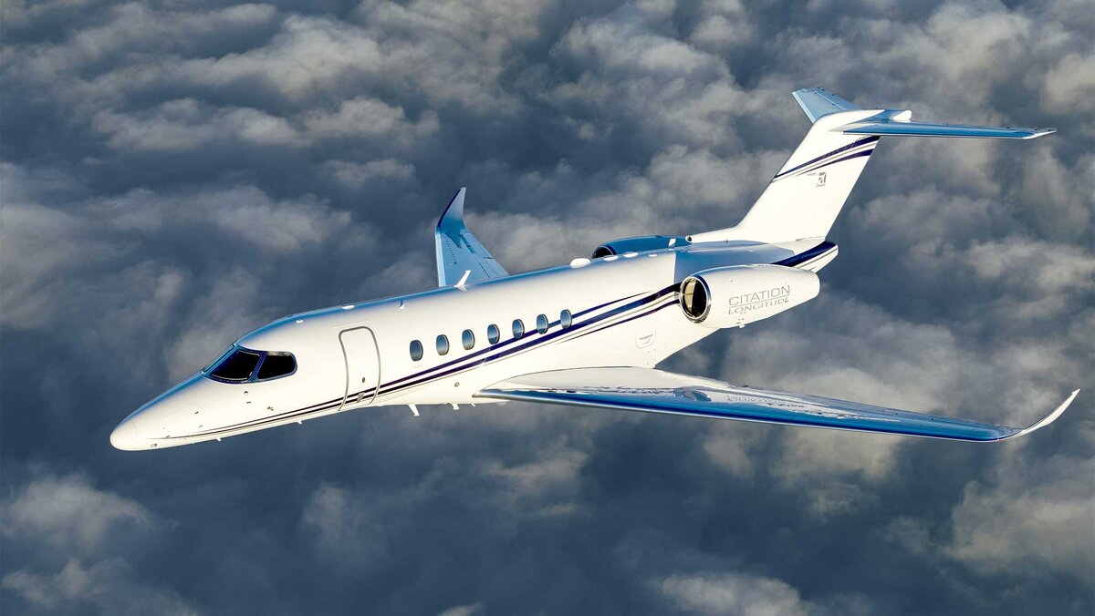 Cessna Citation-Longitude в полете - фото предоставлено производителем бизнес-джета