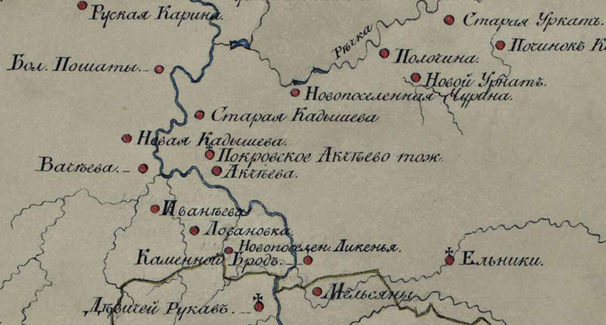 Карта Краснослободского уезда. 1800 г. 