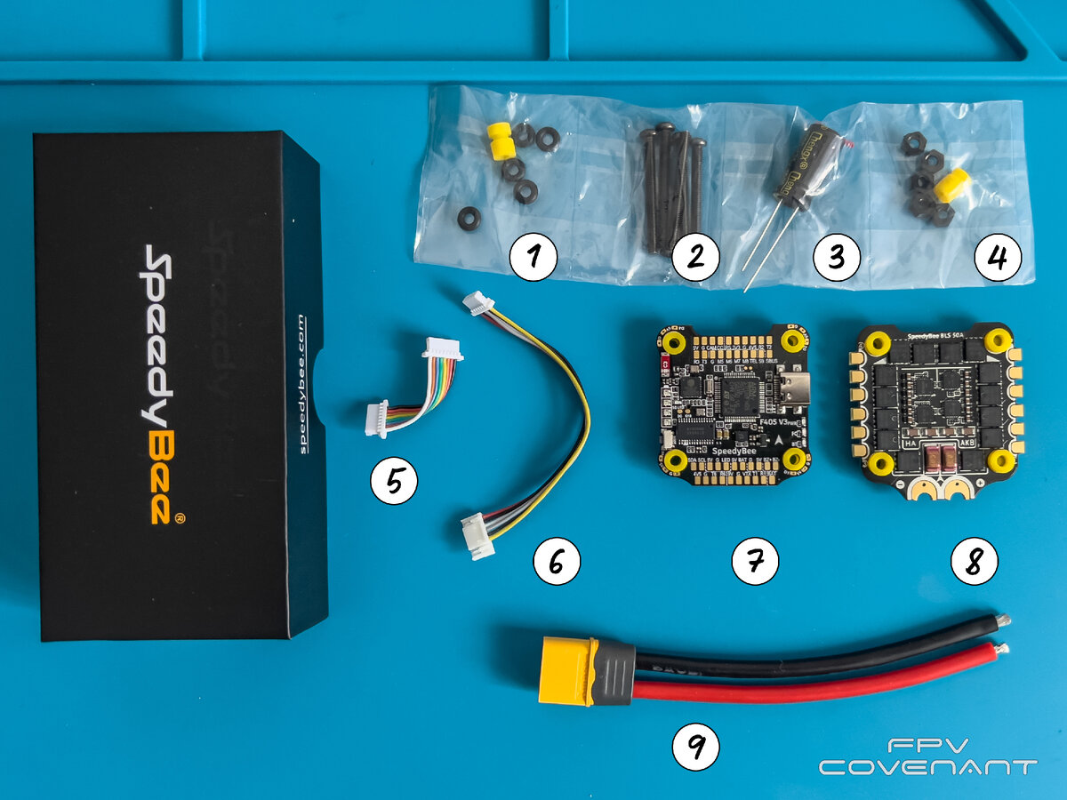 Состав набора Speedybee F405 V3 FC/ESC Stack 