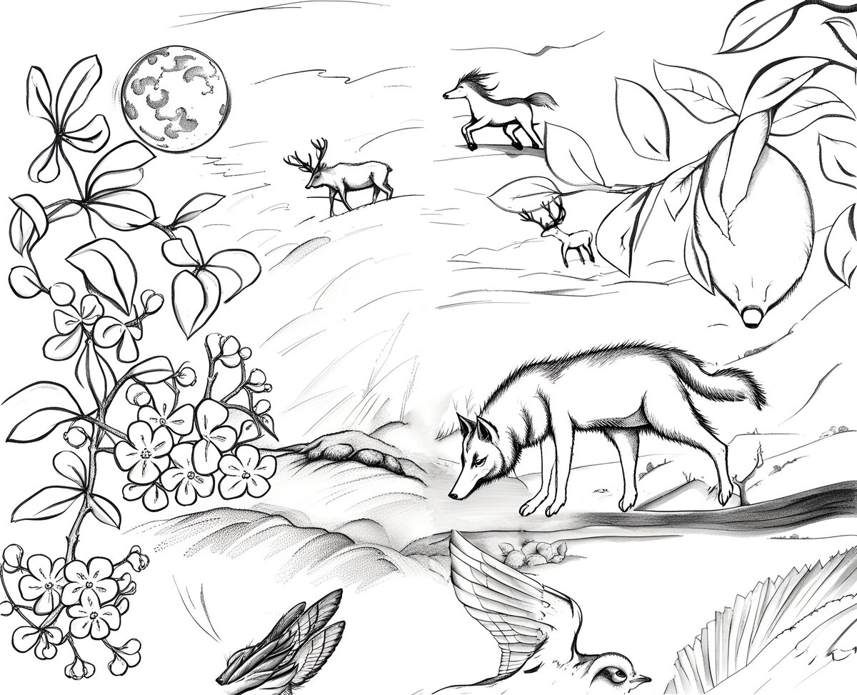 Сабина Альбин. Сад грёз. Карандаш, картон, 2023.