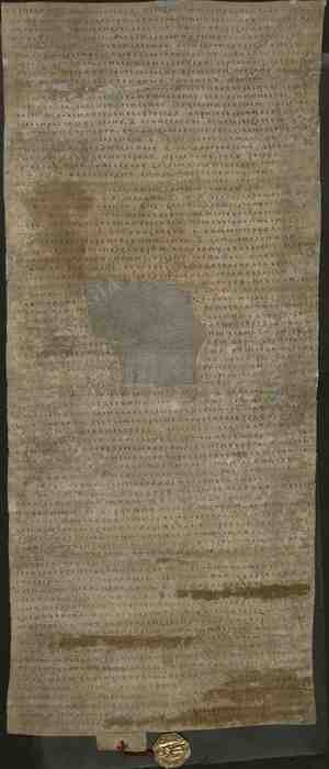 Оригинал первого варианта духовной грамоты  Ивана I Даниловича Калиты. Фотография с сайта РГАДА