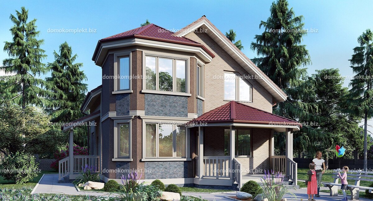 красивый дом с эркером. проекты домов с эркером и мансардой. проекты домов с эркером. проекты двухэтажных домов. 2 эркерный дом.