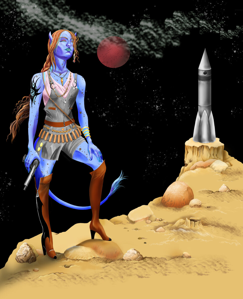 Житель Юпитера гуляет по Неве. Иллюстрация автора канала "Питер на все случаи жизни"