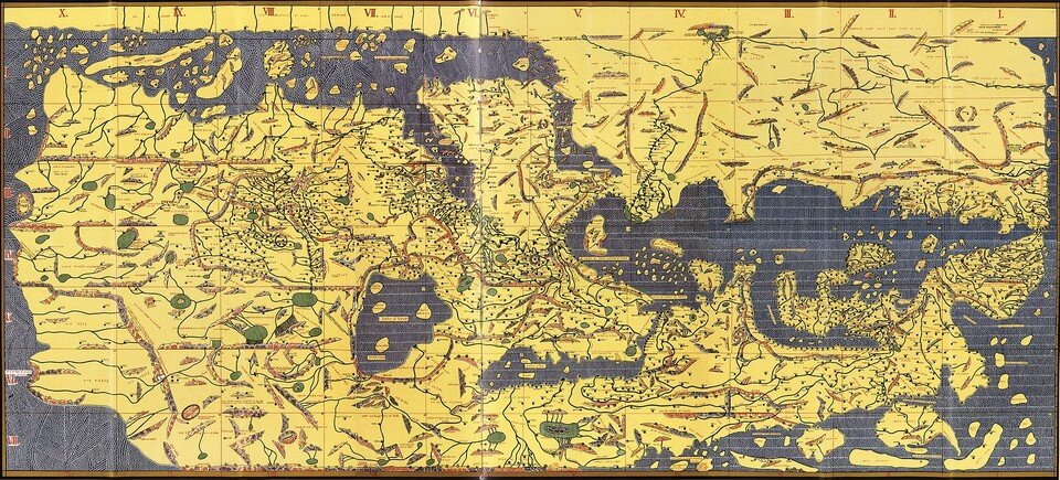    Реконструкция Рожеровой карты аль-Идриси (1154).