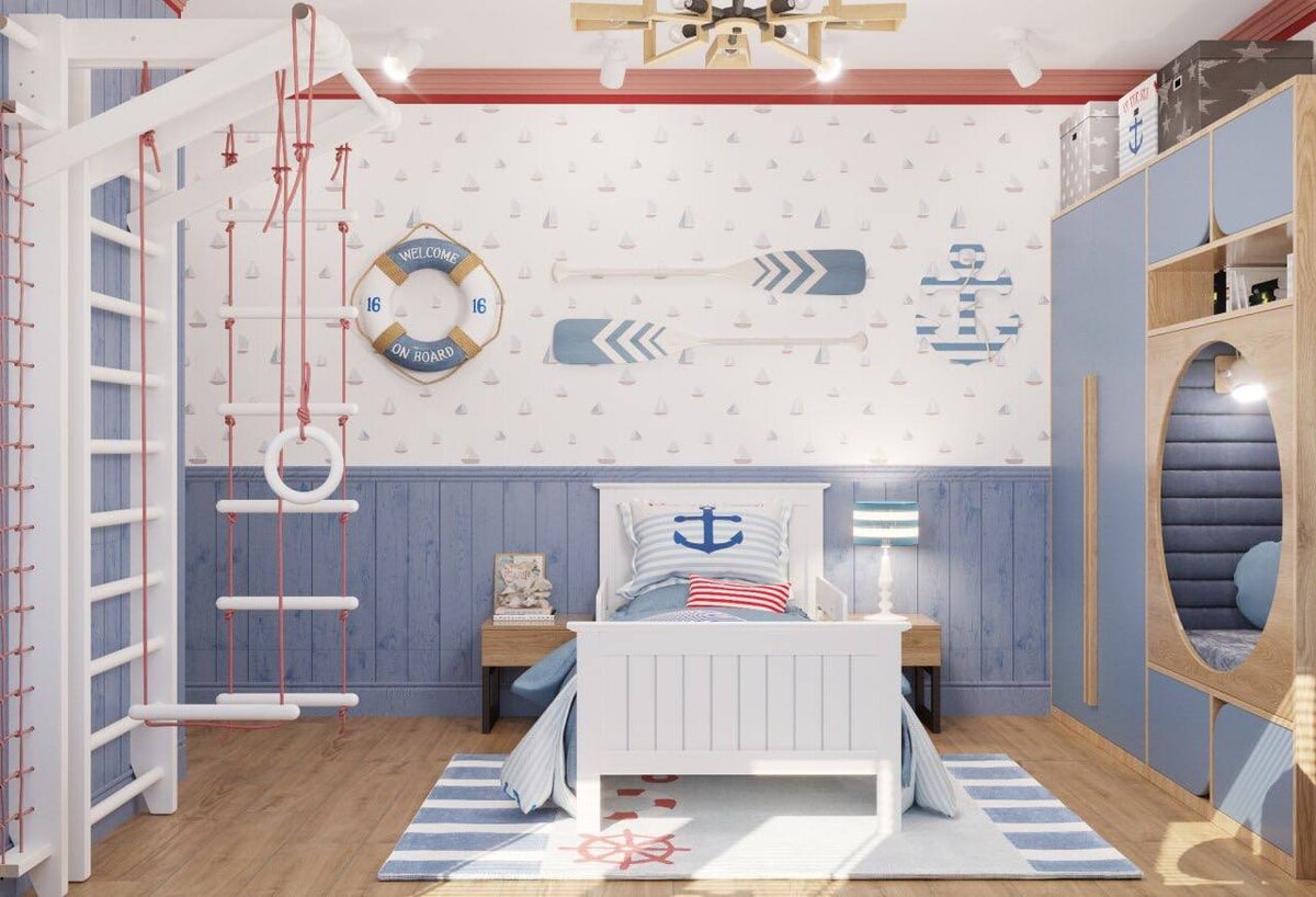 Пример дизайна комнаты для мальчика в возрасте 3-5 лет