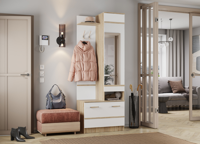 Прихожая Сакура СУ-01 дуб сонома - белый